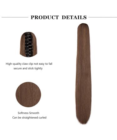 Cybelleza Clip-In Braid Hair Extensions | Long Voluminous Ponytail - Dark & Light Brown (55 cm) - Buy Online on GoSupps.com