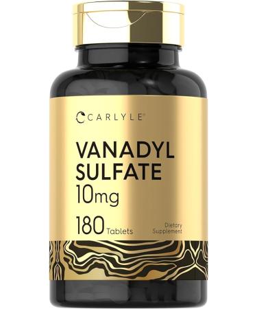 Vanadyl Sulfate 10mg | 180 Tablet Capsules | with Chromium Picolinate | Vegetarian Non-GMO Gluten Free Supplement | by Carlyle