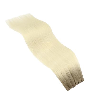 Youngsee Genius Ombre 50cm Real Hair Extensions - Light Brown to Platinum Blonde Weave Virgin Hair 25g - #R8T60 - Buy Online on GoSupps.com