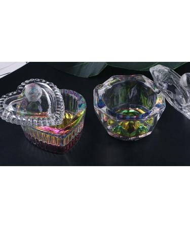 OLACD Fashion Cute Nail Art Crystal Dishes with Lids - Home Salon Glass Bowls Small and Colorful Set of 2 - Buy Online on GoSupps.com
