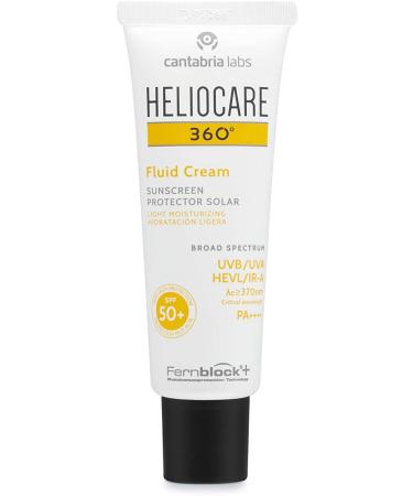 Heliocare 360 Fluid Cream SPF50+ 50ml - Daily Anti-Ageing Sunscreen for Dry & Normal Skin - Buy Online on GoSupps.com