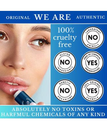 Organic Beeswax Lip Moisturizer for Dry Cracked Lips - Hydrating Lip Repair & Care - 6 Pack Unscented Set for Kids, Women, Men - Buy Online on GoSupps.com