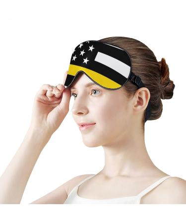 USA Thin Yellow Line Flag Sleep Mask - Adjustable Eye Cover for Sleeping and Travel - Buy Online on GoSupps.com