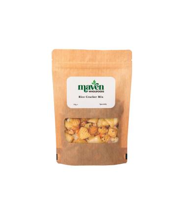Maven Wholefoods Japanese Rice Cracker Mix 1kg | GMO Free | Vegan | Crispy & Toasted | Snacking | Dairy Free | Ready to Eat | A Mix of Peanut Crackers & Rice Crackers (1kg) Peanut 1kg