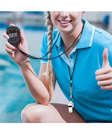 2Pcs Digital Stopwatch Set with Whistle - Waterproof Sport Timers for School, Gym, Coaches & Referees - Buy Online on GoSupps.com
