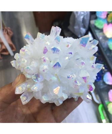 Natural White Crystal Cluster Electroplated Quartz Crystal Suitable for Home Raw Stones and Minerals Home Goods 350-400g - Buy Online on GoSupps.com