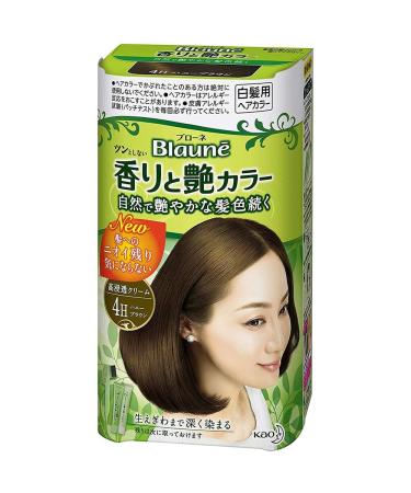 Kao Blaune Fragrance and Gloss Hair Color Cream - 4H Honey Brown (Green Tea Set)