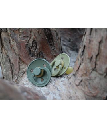 BIBS Natural Rubber Baby Pacifier Set | Made in Denmark | Olive/White | BPA-Free Soothers | Size 0-6 Months - Buy Online on GoSupps.com