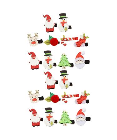 FRCOLOR 16 Sets Christmas Suit Hairpin Santa Elk Hat Hair Clips Xmas Reindeer Hair Clip The Santa Suit Kids Hair Clips for Girls Christmas Hairpin Miss Christmas Utenciles Cloth Antlers