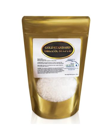 Gold Standard Organic Sulfur Crystals 1lb - 99.9% Pure MSM Crystals - Largest Granular Flakes Available - 3rd Party Tested 1 Pound (Pack of 1)