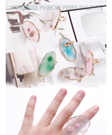 nail art palettes Nail Art Finger Ring Palette Polish Holder Color Mixing Plates Manicure Tools White - Buy Online on GoSupps.com