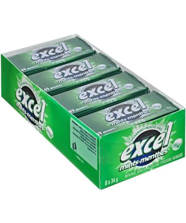Excel Mints Spearmint Pack of 8 x 34g Spearmint Spearmint - Buy Online on GoSupps.com