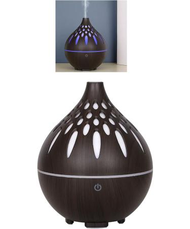 Essential Oil Diffuser - Wood Grain Aromatherapy Humidifier with 7 Color Lights | Cool Mist for Home & Office | USB 2W (Dark - Buy Online on GoSupps.com