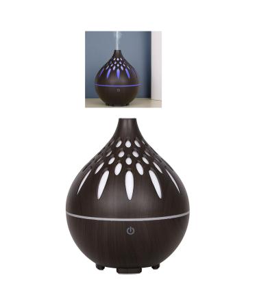 Essential Oil Diffuser Wood Grain Aromatherapy Cool Mist Humidifier 2W USB 7 Color Lights for Home Office (Dark)