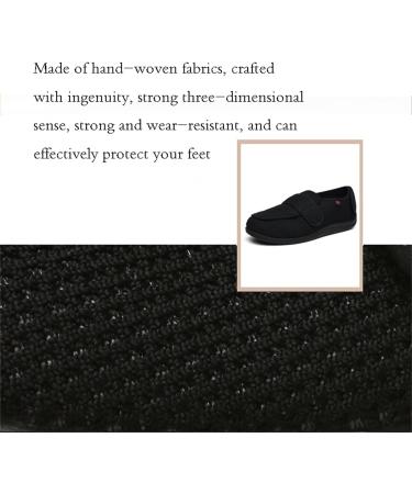 NVBHOF Men's Adjustable Closure Swollen Feet Slippers - Black - Wide Shoes for Elderly Men with Arthritis, Edema & Diabetes - Buy Online on GoSupps.com