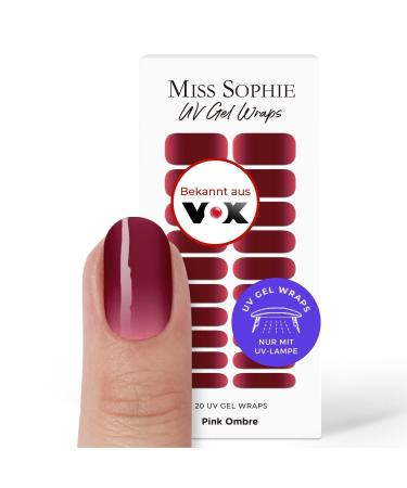 Original Miss Sophie UV Gel Nail Foils Pink Ombre UV I 20 UV Gel Nail Polish Strips Solid Color I For Finger & Toenails