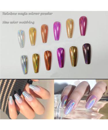 Chrome Nail Powder Set - Holographic Metallic Effect Glitter for Nail Art Design - 6 Boxes - Buy Online on GoSupps.com