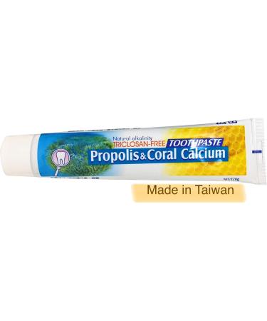 Natural Fluoride Free Propolis Toothpaste Anti-Plaque Triclosan Free No Preservative No Artificial Sweetener No Chemical with Okinawa Coral Calcium 120g (4.2 oz) Made in Taiwan (3) - Buy Online on GoSupps.com