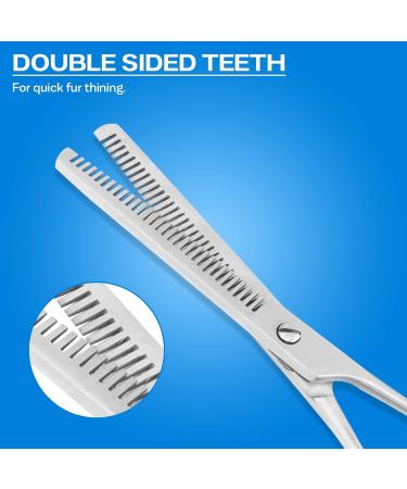 SS INSTRUMENTX 6.5 Inch Double Sided Thinning Scissors for Dogs - Professional Stainless Steel Shears for Pet Grooming - Buy Online on GoSupps.com