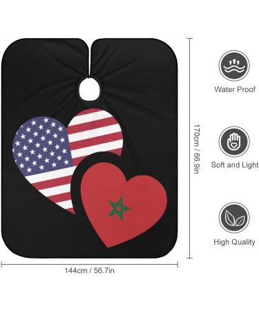 Morocco US Flag Hair Cutting Cape Apron - Professional Salon Barber Hairdressing with Snap Closure - Buy Online on GoSupps.com