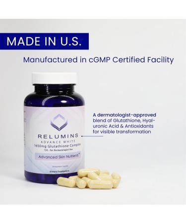 Relumins Advanced White Set - 1650mg Glutathione Complex (90 Capsules) and Advanced Vitamin C with Rose HIPS and Bioflavonoids (60 Capsules) Bundle 1 Month Supply - Buy Online on GoSupps.com