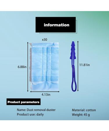 EKSMA Disposable Duster Kit - Short Handle Cleaning Brush with 30 Count Duster Refills Efficient Blue and White Dust Lock Technology - Buy Online on GoSupps.com