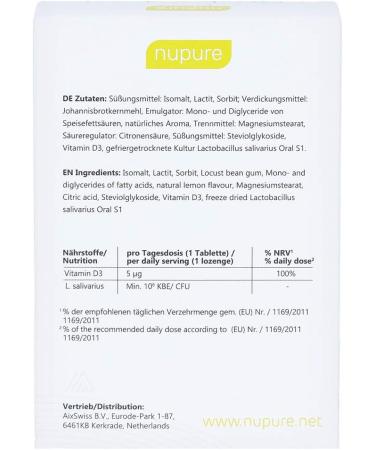 NUPURE ProBdent Lemon Oral Flora Probiotic - Boost Your Dental Health | International Shipping Available - Buy Online on GoSupps.com