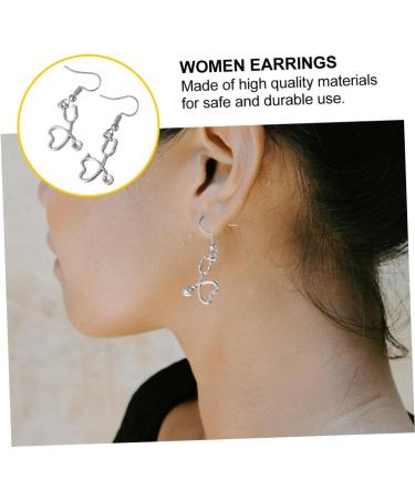 PRETYZOOM Heart Hoop Earrings for Women - Silver Ear Pendant Decor for Nurses & Medical Professionals | Delicate Alloy Jewelry - Buy Online on GoSupps.com