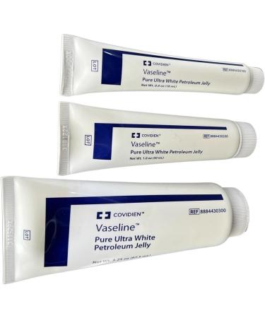 Vaseline Pure Ultra White Petroleum Jelly Bundle - 3 Sizes (3.25 oz 1 oz 0.6 oz) - Ideal for All Skin Types - Shop Internationally - Buy Online on GoSupps.com