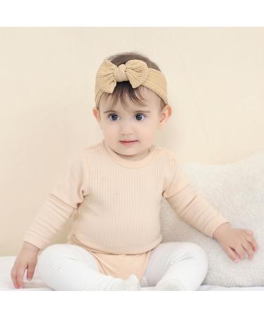 Cinaci 10-Piece Super Soft Stretchy Wide Baby Nylon Headbands with Bow - Hair Accessories for Newborns, Infants, Toddlers - Buy Online on GoSupps.com