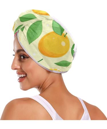 Cherry Lemon Orange Fruit Hair Towel 2 Pack | Super Absorbent Quick Dry Hair Turbans for Women & Girls - Buy Online on GoSupps.com