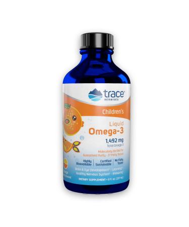 Trace Minerals Children's Liquid Omega-3| Promotes Brain Health & Cognitive & Visual Development | Supports Immunity | Promotes a Healthy Heart & Nervous System | 8 Fl Oz 1 492 mg/Serving