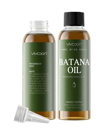 Batana Oil for Hair Growth 100% Pure & Natural Raw Batana Oil Dr. Sebi Organic Oil from Honduras Care for Hair Thickness & Scalp & Skin 4.23 fl oz 1 Bottle with 2 Caps
