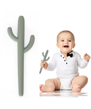 Baby Teething Toy  Socub Silicone Teethers for Babies and Infants  Baby Cactus Teether for Self-Soothing Pain Reliefe  Easy to Hold  BPA Free  3+Months  Sage