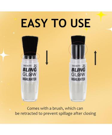 Face Highlighter Powder Stick - Pearl White Shimmer & Glitter Makeup for Face Body & Cheeks | Long-lasting Glow & Contour - Buy Online on GoSupps.com