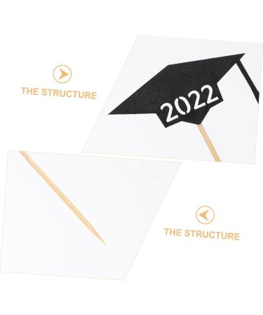 Vaguelly 30pcs 2022 2022 Cake Inserts Cake Ornament Cupcake Topper Capacillos Para Cupcake Graduation Cap Decorations Mini Paper Cups Graduation Cake Decor Baking Paper Bamboo Stick - Buy Online on GoSupps.com