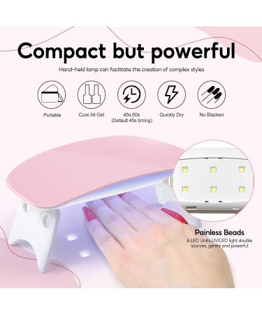 COSCELIA Mini UV LED Lamp for Gel Nails - 6W USB Portable Nail Dryer with 45/60s Timer | Professional Foldable Nail Gel Hardening Lamp - Buy Online on GoSupps.com