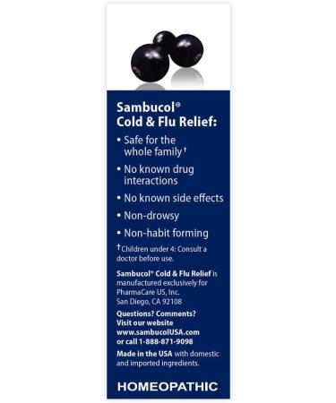Sambucol Black Elderberry Cold & Flu Relief â€“ 30 Quick Dissolve Tablets - Buy Online on GoSupps.com