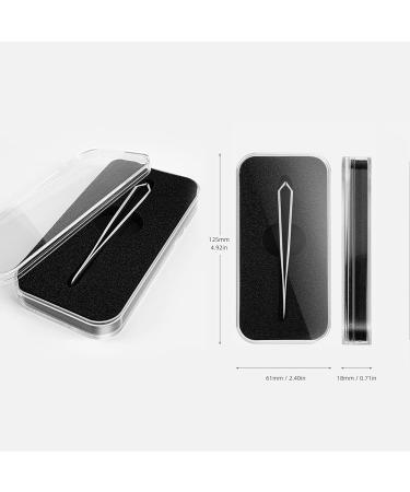 AUSOMTEK Stainless Steel Beard & Eyebrow Tweezers | Fine Hair Removal Tool with 5mm Tip | White Hair Plucking | Clear Box | 1 Pack - Buy Online on GoSupps.com