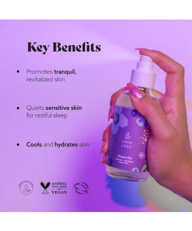 LUMA & LEAF Dream On Mist - Lavender & Blueberry Sleep Mist for Night Skin Restoration | Natural Ingredients | Relaxation & Facial Renewal - 4 FL Oz - Buy Online on GoSupps.com