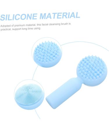 POPETPOP Silicone Face Brush Facial Exfoliator Scrubber Facial Bridges Exfoliating Facial Brush Pore Scrubber Face Scrubbers Exfoliating Face Scrubber Miss Manual Silica Gel Scrub Brush 11x5cm Sky-blue - Buy Online on GoSupps.com