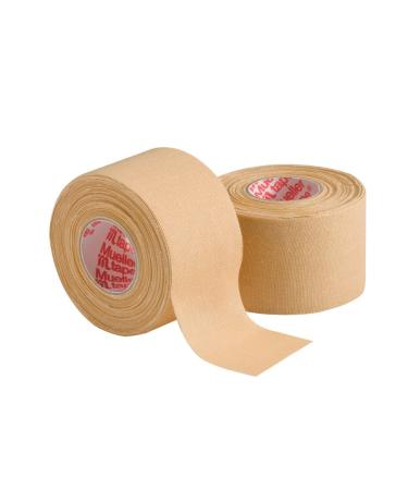Mueller Sports Medicine Athletic Tape, 1.5" X 10yd Roll, Beige, 2 pack