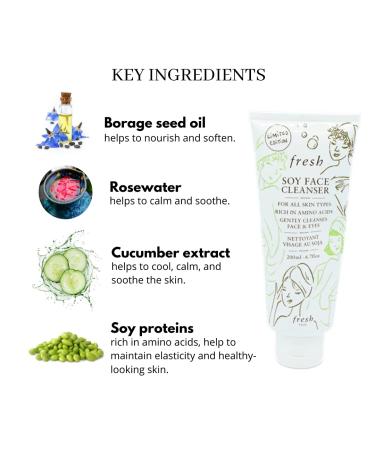 Fresh Soy Face Cleanser Limited Edition - Makeup Remover & Toning 6.7 oz - Buy Online on GoSupps.com