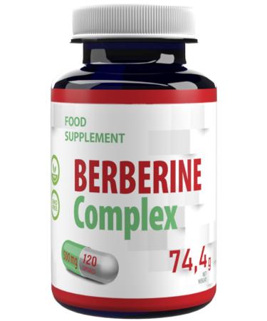 Berberine complex 500mg 120 vegan capsules, laboratory tested, highly dosed