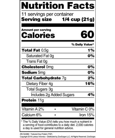 Larissa Veronica Textured Soy Protein (TSP) (8 oz ZIN: 524982) 1 - Buy Online on GoSupps.com