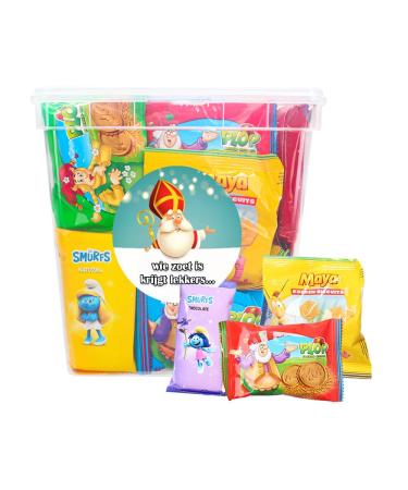 Vandeca Gnome Plop Maya the Bee and The Smurfs cookie assortment from Sinterklaas - gift from Sinterklaas - "Good things come to those who love them!" - children's cookies - 1000g