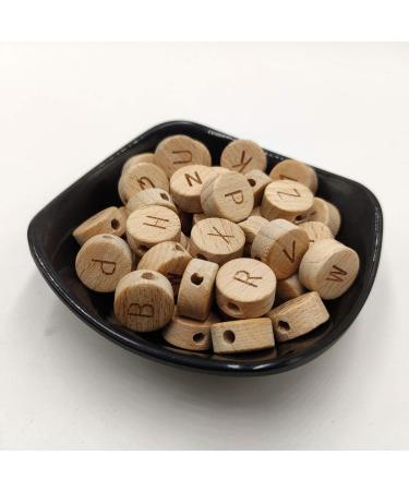 104pcs Oblate Wooden Alphabet Beads - Safe DIY Teething Accessories for Craft Jewelry Making - Buy Online on GoSupps.com