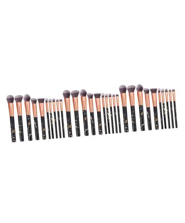 FRCOLOR 30 Pcs Professional Makeup Concealer Highlighter Eyebrow Eye Shadows Cosmetic Buffing Brush Mineral Stippling Brush Travel Major Powder Size 1x3pcs Blackx3pcs