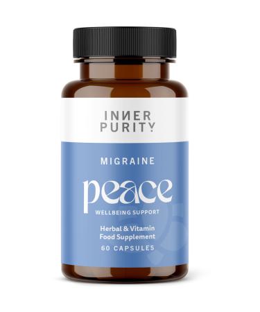 Migraine Peace - Riboflavin 400mg Migraine Relief with co-Factors Superb Absorption Migraine Relief Tablets with Riboflavin 5'-Phosphate 5-MTHF and More 60 Vegan Capsules