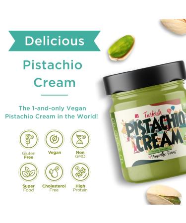 Peppertux Farms Pistachio Cream - 100% Pure & Natural Pistachio Butter Vegan Spread - High Protein Turkish Pistachio Cream - 7oz - Buy Online on GoSupps.com